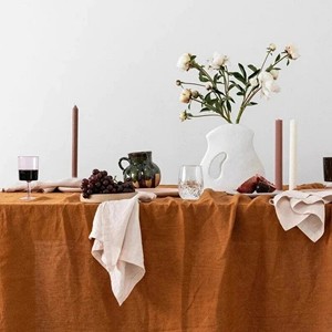 Handmade 100% Cotton Modern Solid Pattern Customizable Reusable <b>Tablecloth</b> Eco-Friendly & Durable Washable for Home Outdoor Use - Product Image 2