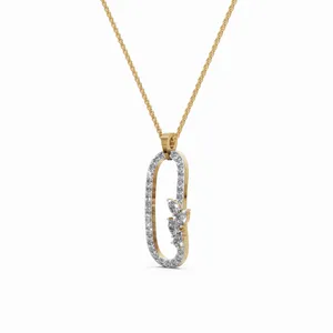 Collar con Colgante de Diamantes Cultivados en Laboratorio para Mujer, Oro Amarillo de 18K, 31 Diamantes, Certificado IGI VVS, para Bodas y Fiestas - Product Image 2