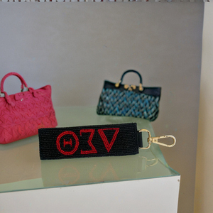 Durable Custom <b>Names</b> Letters Beaded Fashion Adjustable Game Day Keychain Wristlet Blue Orange Sports Fan Keychains Lobster Clasp - Product Image 5