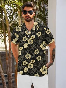 เสื้อกอล์ฟพิมพ์ลายดอกชบาสีเหลืองสำหรับผู้ชาย จำหน่ายเสื้อผ้าคุณภาพพรีเมียมแบบขายส่ง รับผลิตแบบ OEM และรับผลิตแบรนด์ส่วนตัวสำหรับผู้ซื้อ B2B - Product Image 2