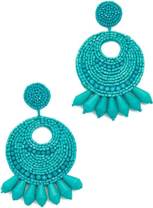 Handmade Seed Beads Embroidery Earrings for Women Stylish Beaded Unique Design Earrings by MD HANDICRAFTS - Product Image 2