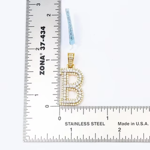 VVS Moissanite <b>Initial</b> Latter <b>Pendant</b> Hip Hop <b>Pendant</b> Iced Out Two Tone <b>Pendant</b> 925 <b>Silver</b> Gold Plated <b>Pendant</b> Fashion Jewelry - Product Image 3