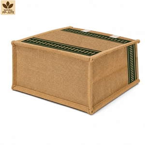 Bolsa de Compras de Yute Natural Laminada en PP con Logotipo Personalizado, 30x30x20cm, Venta al Por Mayor, Fabricante de Marca Privada OEM, Exportador B2B - Product Image 4