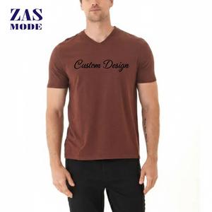 T-shirt col V unisexe en coton 100% de haute qualité 210 g/m² à manches courtes, personnalisable avec logo, pour hommes et femmes - Product Image 1