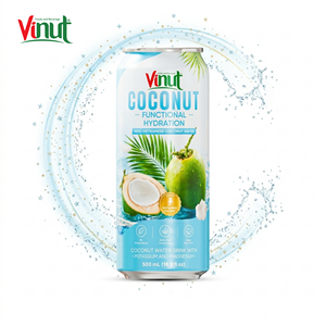 Eau de Coco 100% Pure 500ml Stérilisée en Canette, Boisson Naturelle Hydratante au Potassium, Pureté 99%, Marque Blanche - Product Image 1