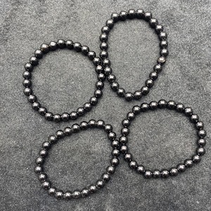 Natural Black Onyx Beaded Bracelet Wholesale Stretch Elastic Crystal Bracelet for <b>Men</b> Women Protection Healing Jewellery Bulk, - Product Image 4
