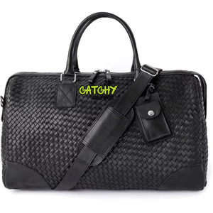 Luxury Leather Duffle Bag for Men & Women Weekend <b>Travel</b> Bag Adjustable Straps & Shoe Compartment Vintage Style <b>Holdall</b> - Product Image 5