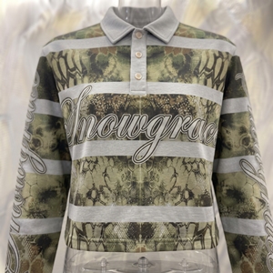 เสื้อสเวตเตอร์แขนยาว Snowgrace แบบ Color Block ปักโลโก้ คอปกพับได้ ทรงปกติ สำหรับทุกเพศ - Product Image 6