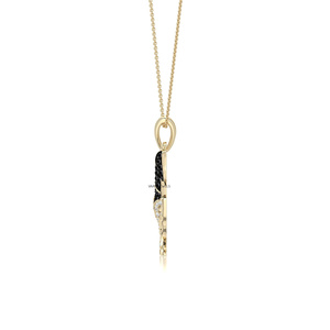 Pendentif Cheval Vaayu Jewels en Diamant Noir Naturel, Or 10K 14K 18K, Argent 925 935, Cadeau de Luxe pour Femme, Mariage, Anniversaire, Style Ethnique - Product Image 4