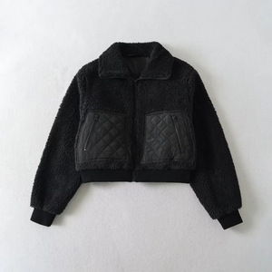 Abrigo Casual de Algodón para Mujer, para Invierno y Otoño, Cuello Alto, Chaqueta Corta con Felpa Sintética de Cordero, Acolchado, Estilo Nuevo - Product Image 4