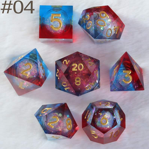 Ensemble de dés DND en résine faits à la main à bords tranchants pour le jeu de rôle Dungeons and Dragons, artisanal - Product Image 3