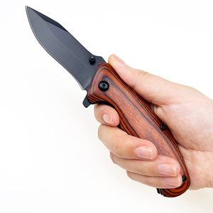Navaja Plegable con Hoja de Acero Inoxidable, Punta de Gota, Mango de Madera, Perilla de Pulgar, 90mm de Longitud Total, Grado Industrial - Product Image 5