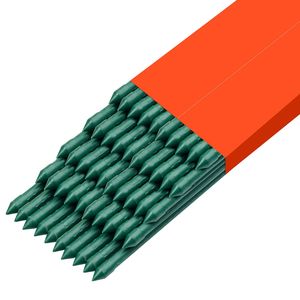 Confezione da 50 Pali per Pomodori in Metallo Rivestito in Plastica da 145,9 cm con Punta Appuntita per Supporto Piante e Coltivazione - Product Image 1