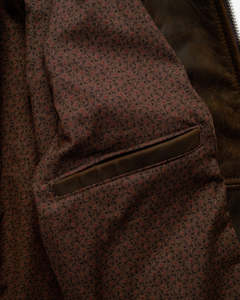 Chaqueta de Cuero Genuino Marrón para Hombre, Cuello Camisero, Cierre de Cremallera, Corte Regular, Estilo Motero, para Otoño - Product Image 6