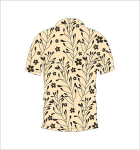 เสื้อโปโลชายสีเบจลายดอกไม้ พิมพ์ลายทั้งตัว แขนสั้น สไตล์ลำลอง สำหรับเล่นกอล์ฟ - Product Image 3