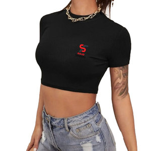 Top Corto para Mujer, Estilo Coreano Moderno, Transpirable, de Algodón Suave, para Todas las Temporadas, Elegante, Juvenil, Casual y Elegante - Product Image 5