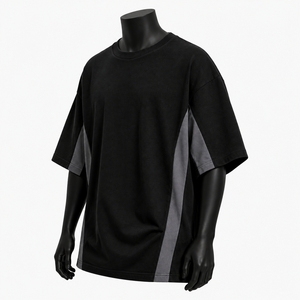 Camiseta Urbana de Alta Calidad para Hombre, Estilo Oversize, Algodón, Diseño Minimalista, Moda Urbana, Corte Holgado, Hombros Caídos - Product Image 3