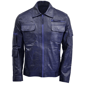Chaqueta de Motociclista de Cuero Genuino para Hombre, Estilo Vintage, con Cierre Frontal, Abrigo Informal de Moda para Invierno - Product Image 2