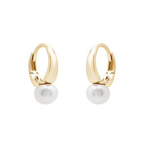 Pendientes colgantes finos de plata de ley 925 con baño de oro vermeil, minimalistas, con perlas de agua dulce irregulares, para mujer. - Product Image 4