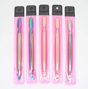 Pousse-cuticules double face à tête biseautée en acier inoxydable, lime à ongles, outil de manucure, outil de nail art haut de gamme - Product Image 6