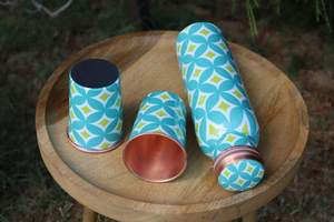 Bouteille d'eau isotherme en acier inoxydable de haute qualité, étanche, isolation thermique 6-12 heures, avec autocollant floral appliqué, faible coût - Product Image 5