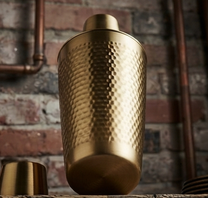 Nouvel ensemble de shaker à cocktail en métal plaqué or, design martelé, pour boissons et accessoires de bar - Product Image 5