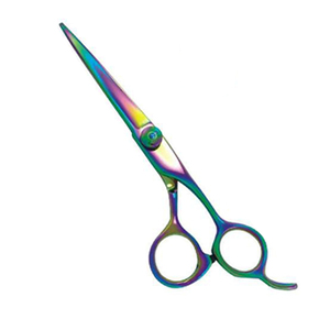 Ciseaux de coiffure professionnels multicolores avec poignée ergonomique – Ciseaux de barbier irisés de qualité supérieure fabriqués au Pakistan - Product Image 2