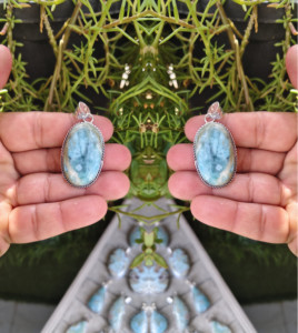 จี้อัญมณี Larimar ธรรมชาติล่าสุดจี้เครื่องประดับเงินจี้สร้อยคอเครื่องประดับแฟชั่นคริสตัลลาริมาร์สีฟ้าจำนวนมาก - Product Image 2
