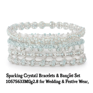 Sparkling Crystal Bracelets & <b>Bangles</b> <b>Set</b> 10575633MG_2.8 for Wedding & Festive Wear - Product Image 2