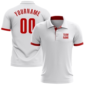 Polo de golf personnalisé blanc et rouge, best-seller de l'industrie, vente en gros directe - Product Image 1