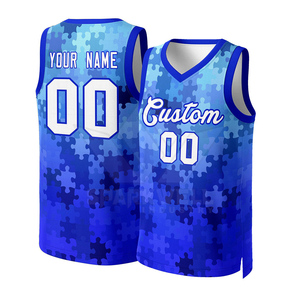 Maillot de basket-ball personnalisé, vert sarcelle et violet, sans manches, en maille, dégradé, sublimé, avec nom et numéro de l'équipe, uniforme adulte - Product Image 5