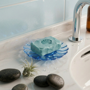 [Holar] Jabonera de Acrílico Premium con Forma de Pétalo de Girasol Azul Moderno, Hecha en Taiwán, para Baño - Product Image 4