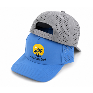 Casquette de baseball à 5 panneaux avec logo brodé personnalisé sur le devant, tissu en maille respirant et imperméable, unisexe, quatre saisons, décontractée, pour l'extérieur - Product Image 1