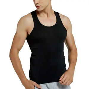 Men's Sporty Knitted Gym Fitness Clothing High Quality Polyester Quick Dry Training Workout <b>Stringer</b> Athletic Tank Top - Product Image 2