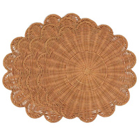 Set de table en rotin en forme de fleur décorative, fait main, tissé naturellement, style bohème vintage, décoration de table écologique