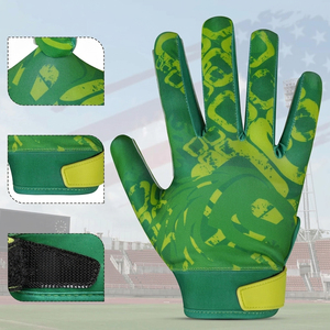 Lightweight Leather American Football <b>Gloves</b> <b>Hand</b> Grips <b>Moisture</b> Wicking Breathable Fabric Non-Slip Grip Full Finger All Weather - Product Image 4