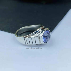 แหวนเงินแท้ 925 สำหรับผู้ชาย ประดับพลอยอะมีทิสต์ธรรมชาติ แหวนทำมือ ดีไซน์โดดเด่น เหมาะเป็นของขวัญแต่งงานสำหรับเธอ - Product Image 4