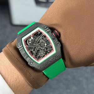 Reloj de Pulsera de Fibra de Carbono Ultrafino de Alta Calidad 67-02 de 7,8 mm para Hombre, Correa de Nailon Verde, Reloj Mecánico Deportivo de Moda - Product Image 2
