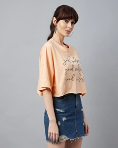 เสื้อครอปวินเทจผู้หญิง แขนสั้น คอกลม ผ้าฝ้าย สวมใส่สบาย สไตล์สตรีทแวร์ เหมาะสำหรับใส่ในชีวิตประจำวันช่วงฤดูร้อน เสื้อครอปผู้หญิงลำลอง - Product Image 4