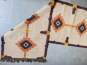 Rustic Boho Colorful Handwoven Wool Jute <b>Runner</b> <b>Rug</b> Southwestern Geometric Tribal Kilim <b>Hallway</b> Custom Size Floor Carpet - Product Image 3