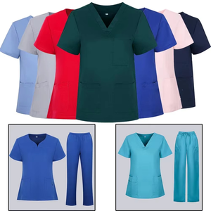 Tenues chirurgicales pour femme, ensemble de blouses médicales, vêtements de travail pour salon, uniformes médicaux unisexes de couleur unie pour infirmières, spa et hôpital - Product Image 6