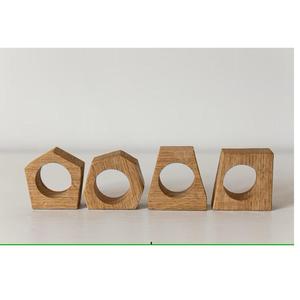 <b>Cube</b> Wooden Napkin Rings Set Geometric Wood Napkin Holders Modern Rustic <b>Table</b> Decor Supply Wholesale - Product Image 2
