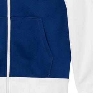 <b>White</b> Green Blue Color Block <b>Zip</b> <b>Up</b> Hoodie Unisex Panelled Cotton French Terry Full Zipper Hooded Sweatshirt Sporty - Product Image 5