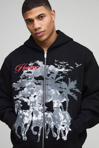 Sudadera de Invierno Gruesa con Cremallera y Bordado Personalizado para Hombre, Unisex, Ecológica, de Hombros Caídos, Talla Grande - Product Image 6