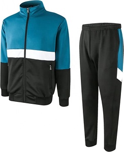 Conjunto Deportivo de Felpa Técnica con Bloques de Color, Chaqueta con Cierre Completo y Pantalones, Unisex, Estilo Otoñal para Adultos - Product Image 2