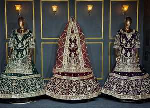 ชุดเลเฮนกาโชลีแบบขายส่ง งานปักหนักเต็มตัว ดีไซน์ใหม่ พร้อมชายกระโปรงบานใหญ่ สำหรับงานพิเศษ - Product Image 4