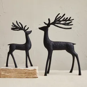 Handmade Metal Deer Sculpture 12 Inch Modern Animal <b>Figure</b> Tabletop Decoration for Living Room <b>Christmas</b> Theme - Product Image 3