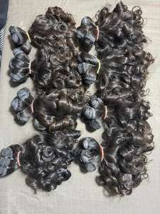 Lot de Cheveux Naturels Non Traités 100% Humains, Extensions Ondulées Naturelles, Cheveux Bruts Birmans Bouclés, Cheveux Indiens Bouclés Bébé et Bouclés Volumineux - Product Image 2