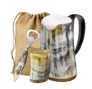 Buffalo Horn Beer <b>Mug</b> Unique Design Modern Natural Cow Horn Leak Proof <b>Reusable</b> Drinkware Horn <b>Mug</b> - Product Image 1