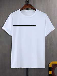 Camiseta de Algodón para Hombre, Estilo Moderno 2026, Corte Holgado, Manga Corta, Verano, Hombros Caídos, 200g, Impresión DTF, Logotipo Personalizado - Product Image 3